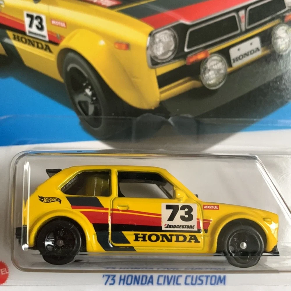 Hot Wheels 73 Honda Civic Custom Compact Yellow Car 1970s 70s Hotwheels New 2024
